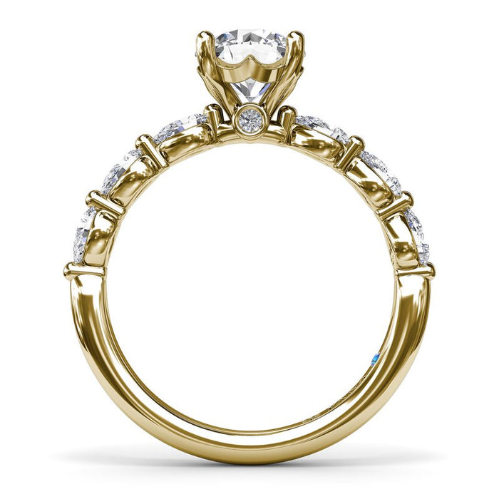 Pear-Shape Diamond Shank Engagement Ring Setting