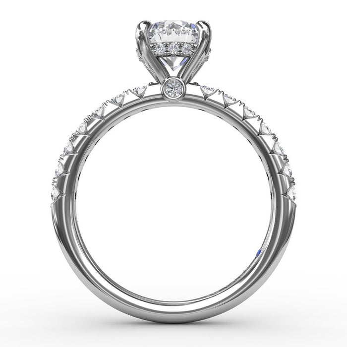 Diamond Shank with Hidden Halo Engagement Ring Setting