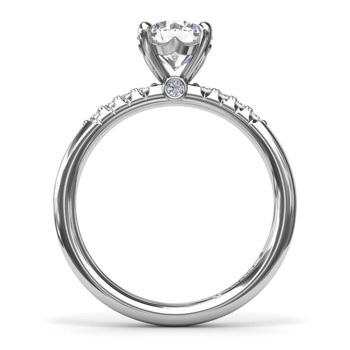 Quarter Diamond Shank Engagement Ring Setting