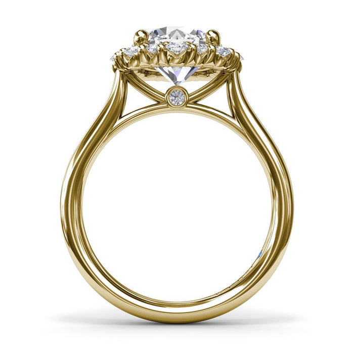 Floral Halo Engagement Ring Setting