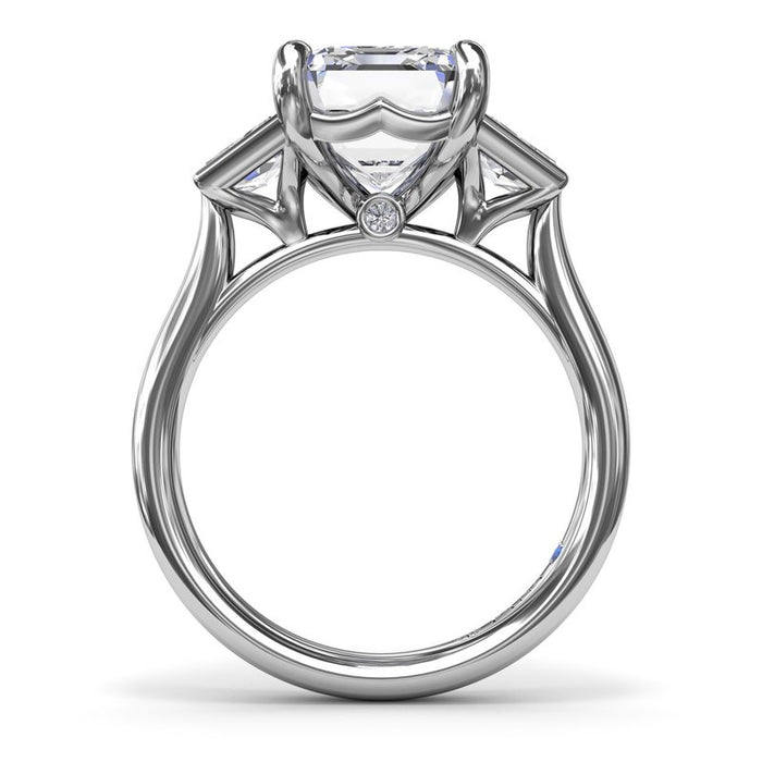 Emerald-Cut with Trapezoid Side Stones Engagement Ring Setting
