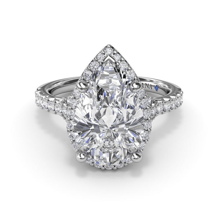 Diamond Split Shank with Halo Engagement Ring Setting
