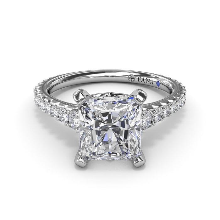 Graduated Diamond Cathedral Shank Engagement Ring Setting