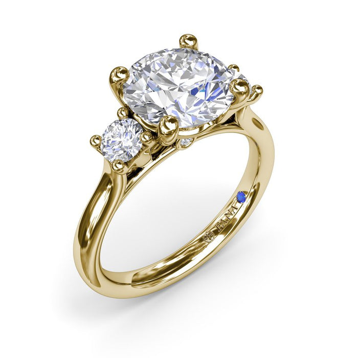 Three-Stone Round Engagement Ring Setting