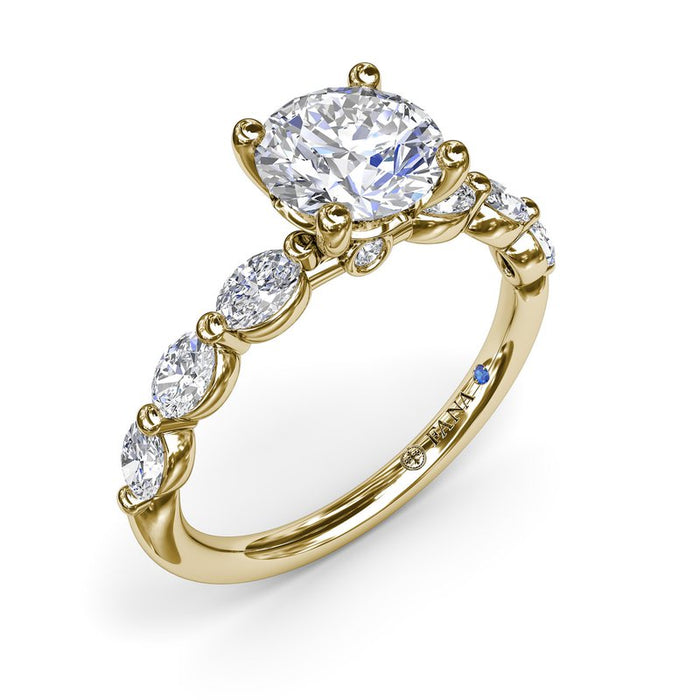Oval Diamond Shank Engagement Ring Setting