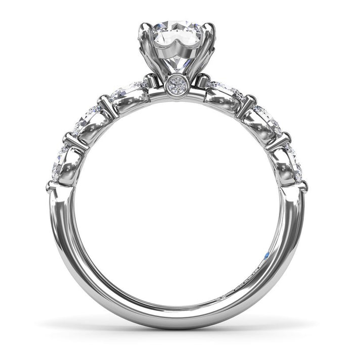 Oval Diamond Shank Engagement Ring Setting