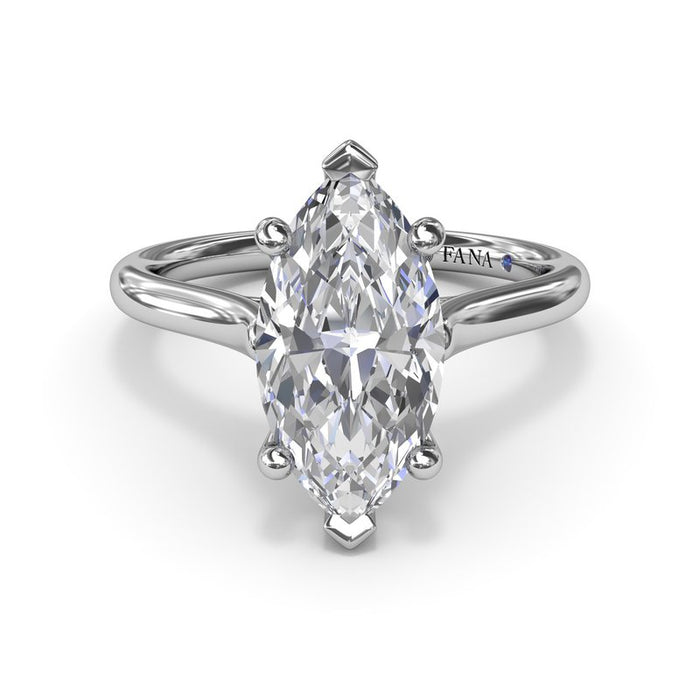 Marquise Solitaire with Hidden Halo Engagement Ring Setting