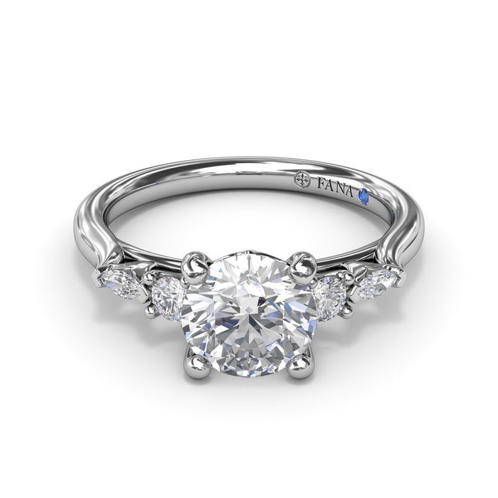Round and Marquise Diamond Accent Engagement Ring Setting