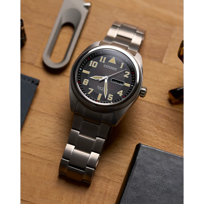 Citizen Garrison Eco-Drive Watch, Silver-Tone with Black Dial