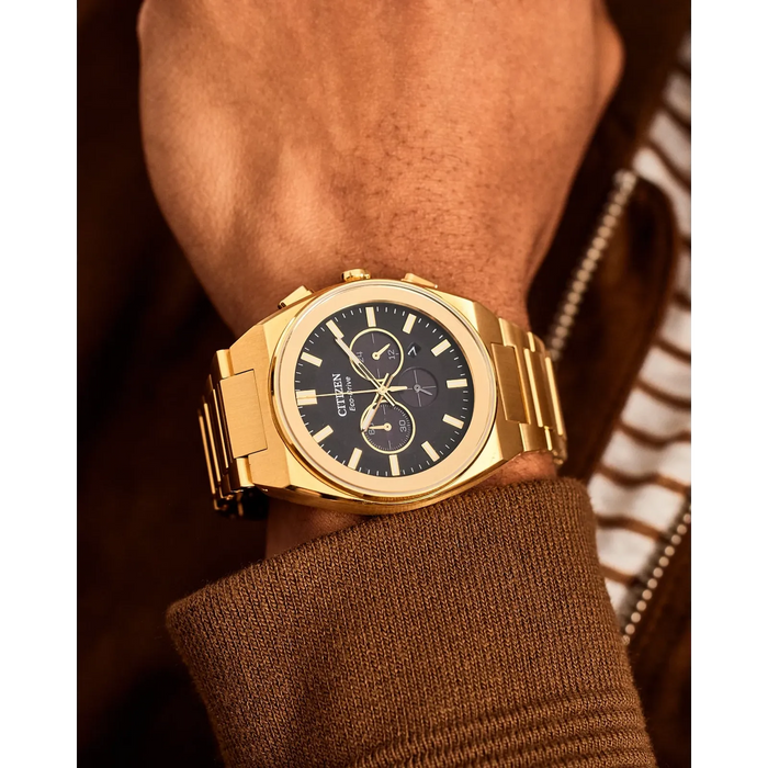 Citizen Axiom SC Eco-Drive Watch, Gold-Tone with Black Dial