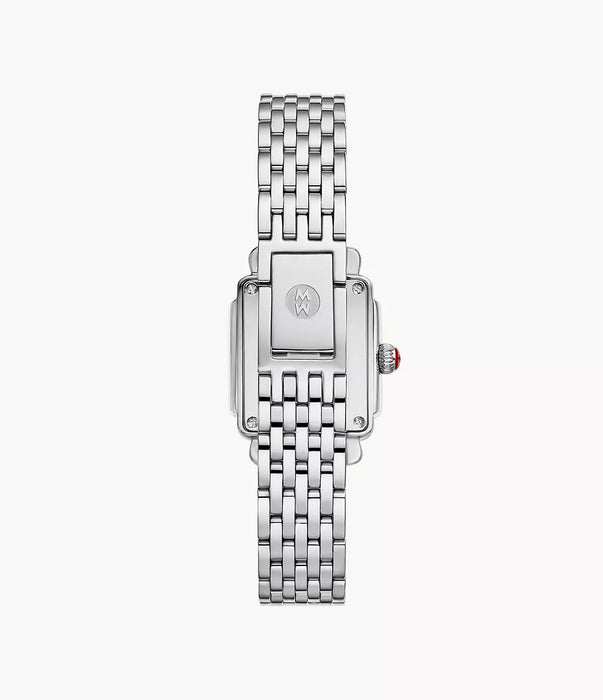 Michele Deco Madison Mini Diamond Watch, Silver-Tone with White MOP Dial