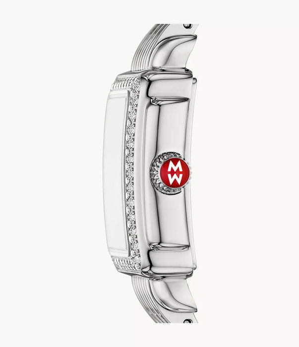 Michele Deco Madison Mini Diamond Watch, Silver-Tone with White MOP Dial