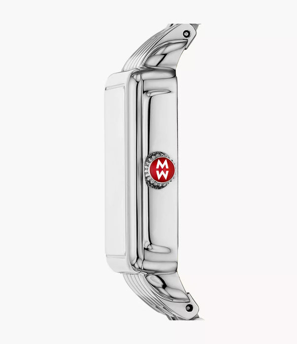 Michele Deco Park Watch, Silver-Tone with White MOP Dial