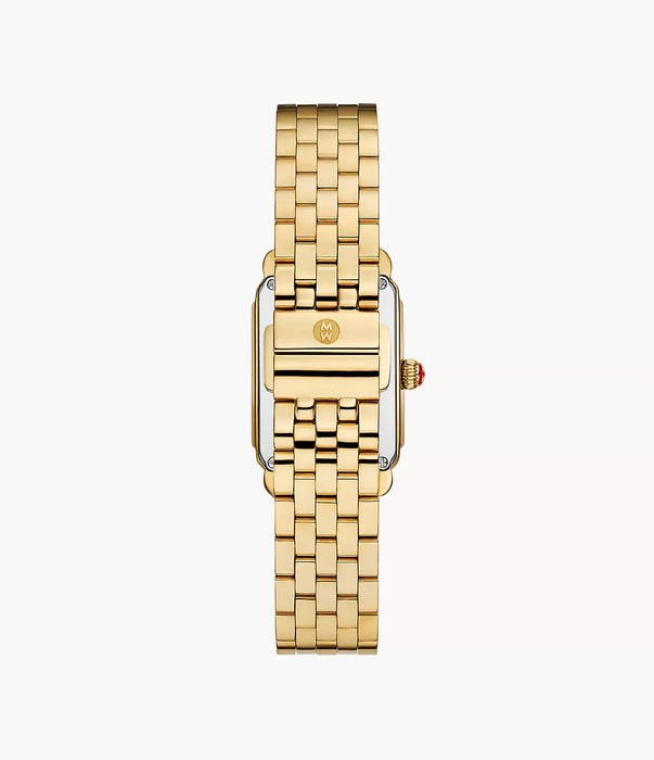 Michele Deco Park Watch, Gold-Tone with White MOP Dial