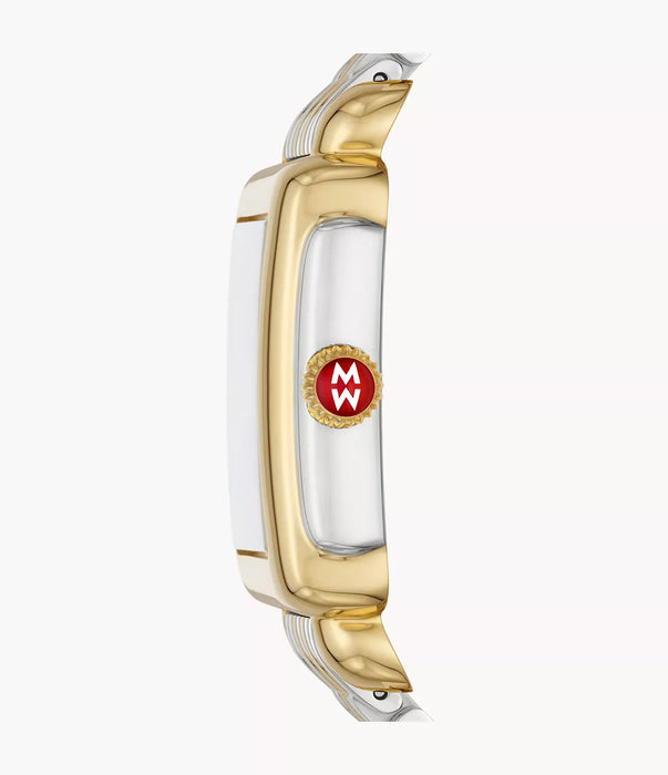 Michele Deco Madison Mid Watch, Two-Tone with White-Silver Dial