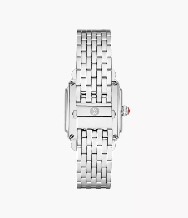 Michele Deco Mid Watch, Silver-Tone with White MOP Dial