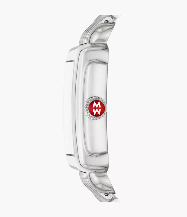 Michele Deco Mid Watch, Silver-Tone with White MOP Dial
