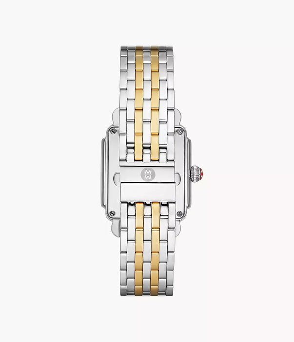 Michele Deco Mid Watch, Two-Tone with White MOP Dial