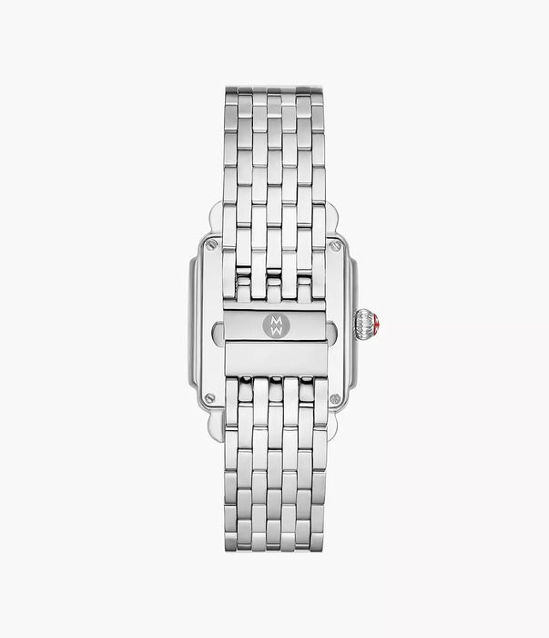 Michele Deco Mid Diamond Watch, Silver-Tone with White MOP Dial