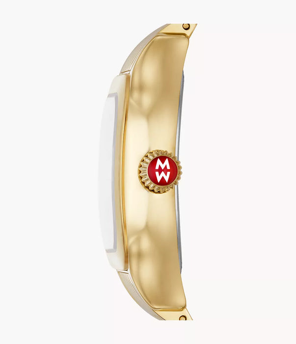 Michele Meggie Watch, Gold-Tone With White MOP Dial
