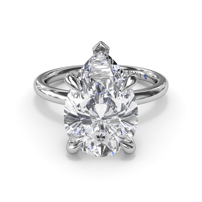 Five Prong Pear-Shape Solitaire Engagement Ring Setting