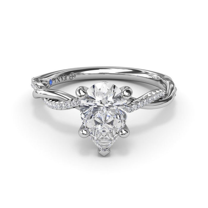 Gold and Diamond Twist Engagement Ring Setting