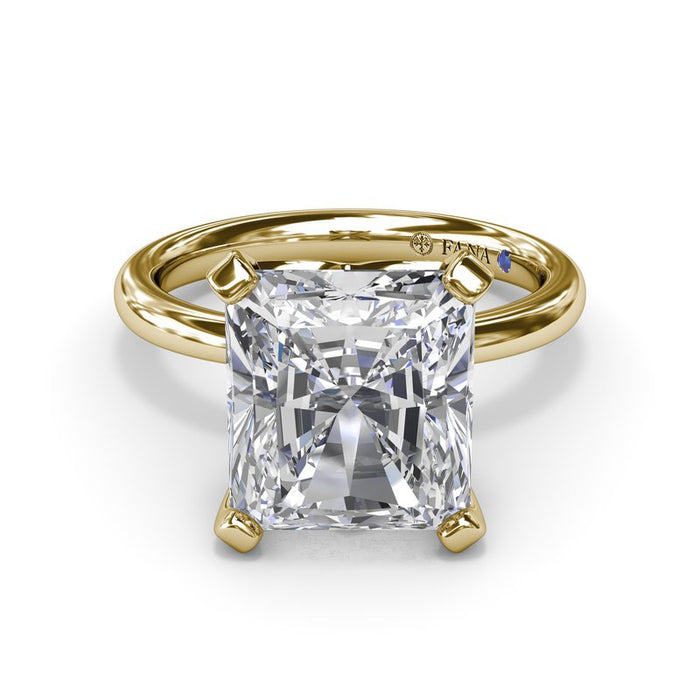 Radiant Cut Solitaire Engagement Ring Setting