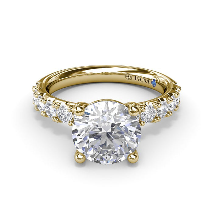 Double-Prong Diamond Shank Engagement Ring Setting