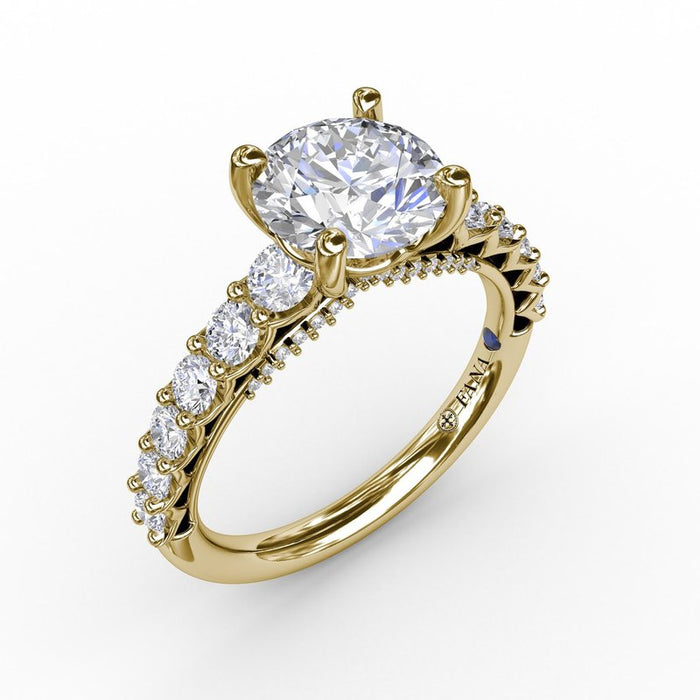 Openwork Diamond Shank and Bridge Detail Engagement Ring Setting