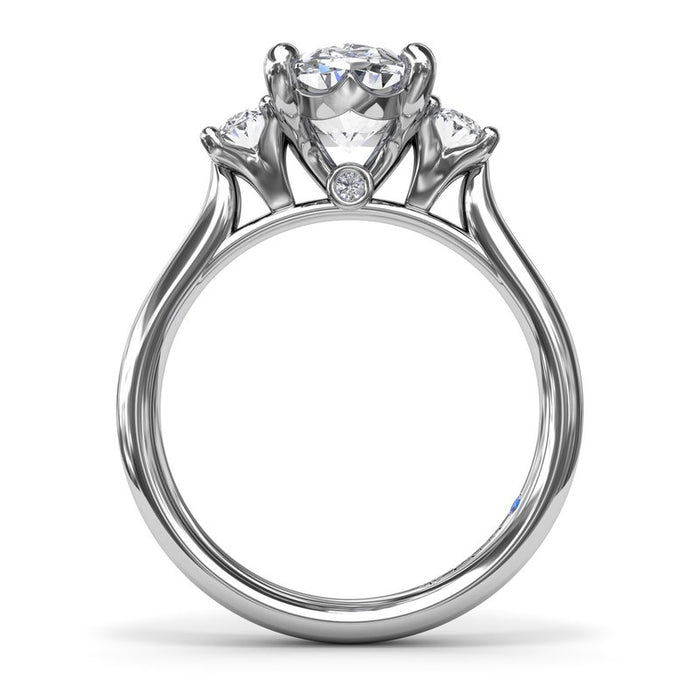 Three-Stone Oval Engagement Ring Setting