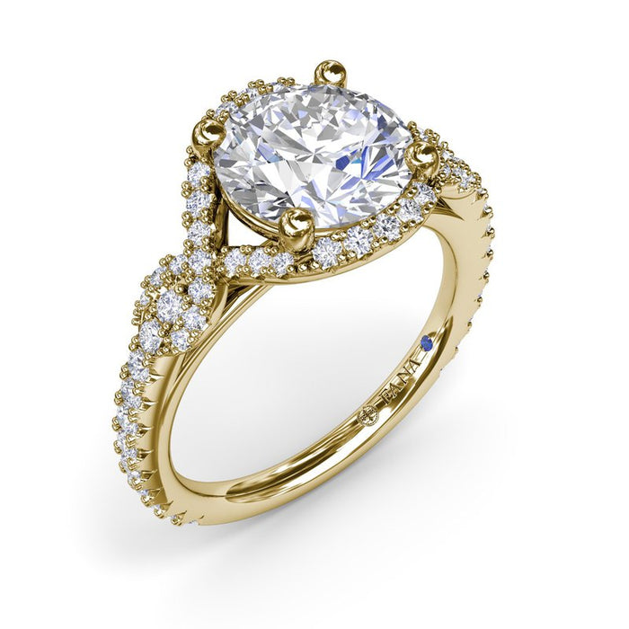 Love Knot Halo Engagement Ring Setting