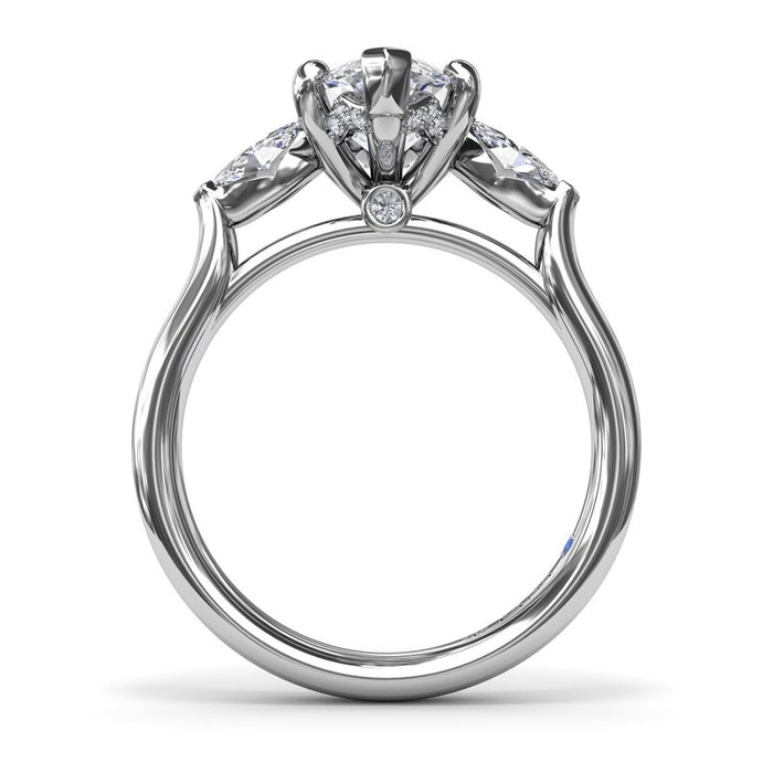 Three-Stone Marquise Engagement Ring Setting