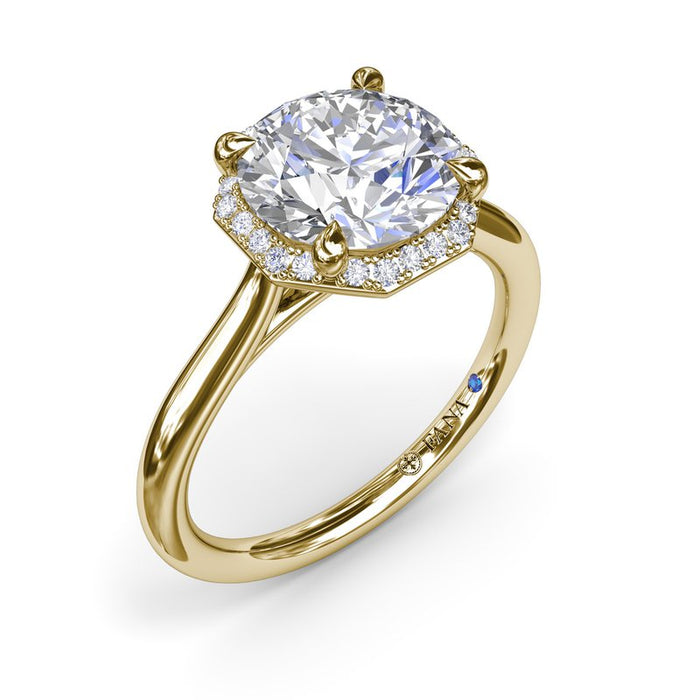 Octagon Halo Engagement Ring Setting