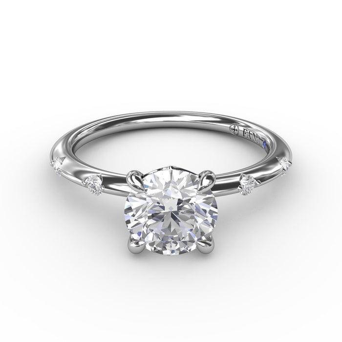 Round Raindrop Shank Engagement Ring Setting