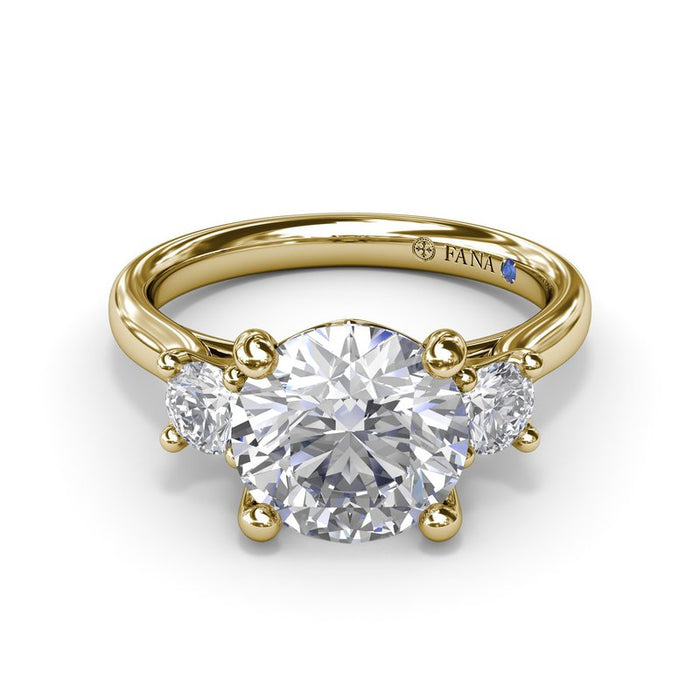 Three-Stone Round Engagement Ring Setting