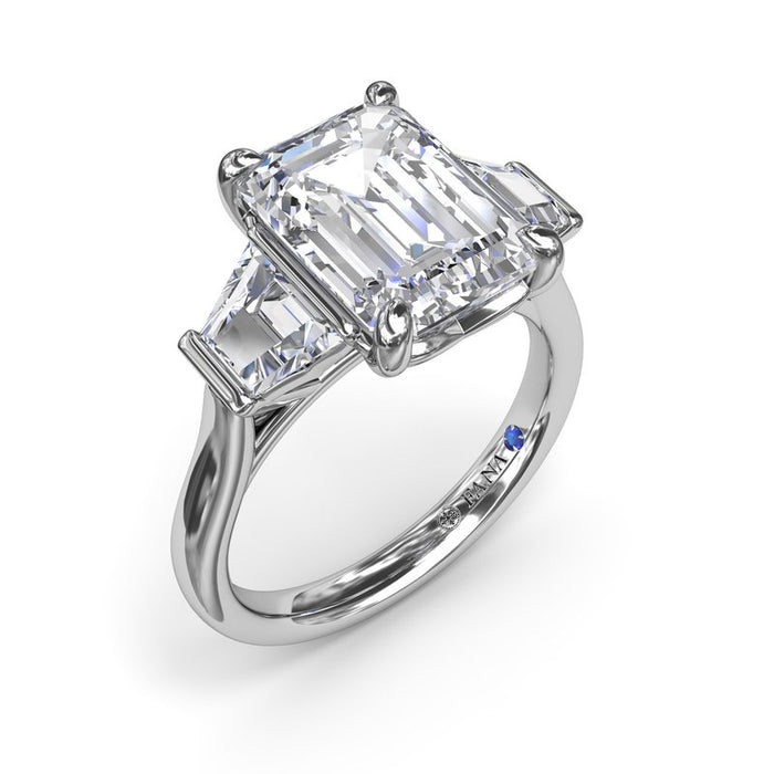 Trapezoid Side Stones Engagement Ring Setting