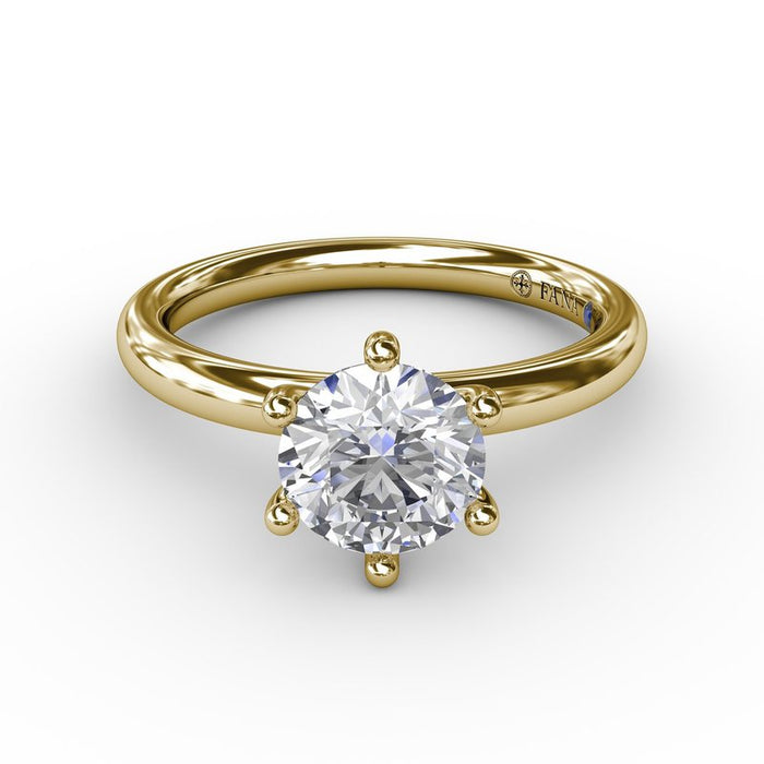 Six-Prong Solitaire Engagement Ring Setting