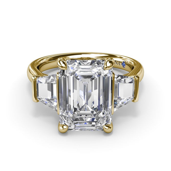 Trapezoid Side Stones Engagement Ring Setting