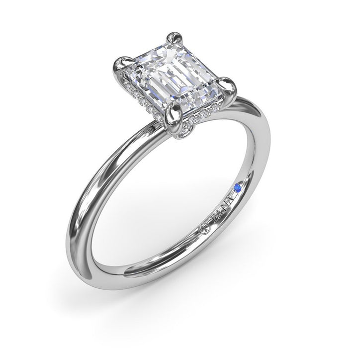 Emerald-Cut with Hidden Halo Engagement Ring Setting