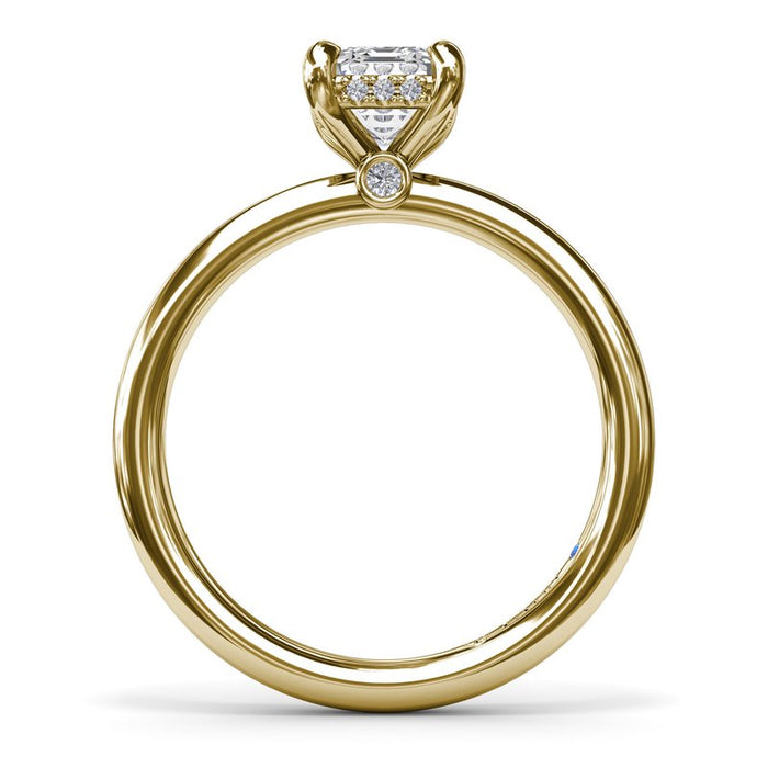 Emerald-Cut with Hidden Halo Engagement Ring Setting