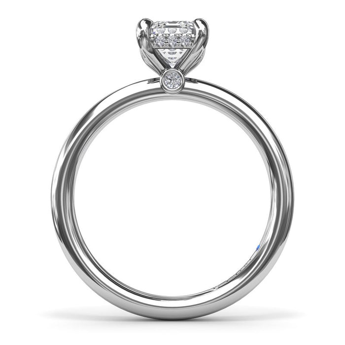 Emerald-Cut with Hidden Halo Engagement Ring Setting
