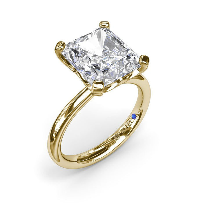 Radiant Cut Solitaire Engagement Ring Setting