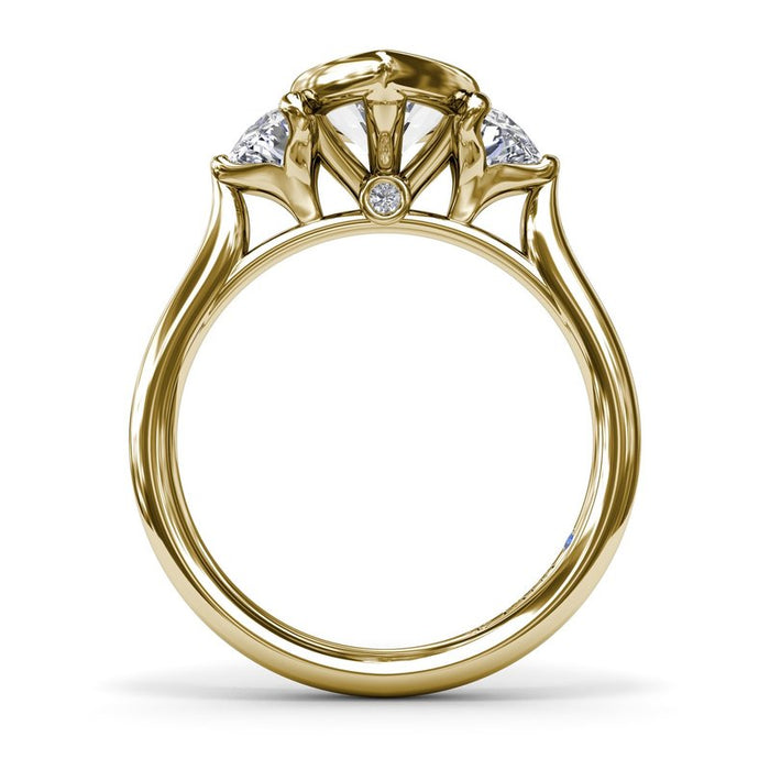 Marquise with Half-Moon Side Stones Engagement Ring Setting