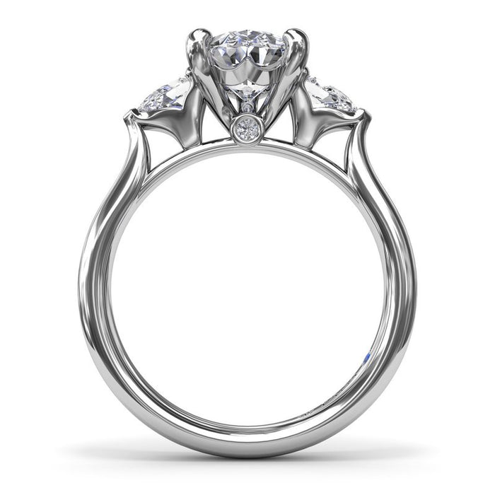 Three-Stone Pear-Shape Engagement Ring Setting