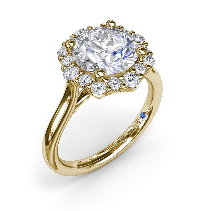 Floral Halo Engagement Ring Setting