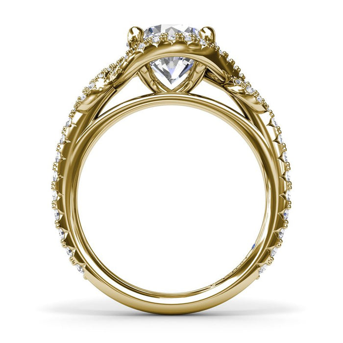 Love Knot Halo Engagement Ring Setting