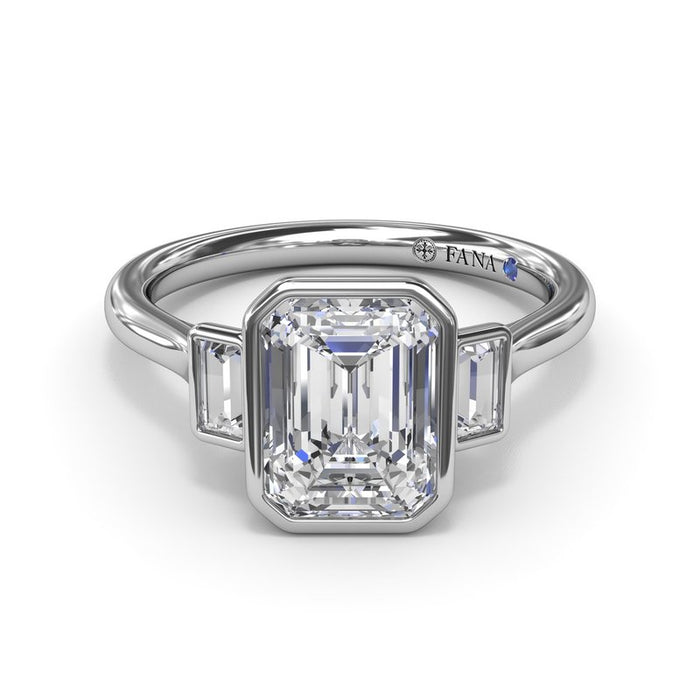 Three-Stone Bezel Engagement Ring Setting