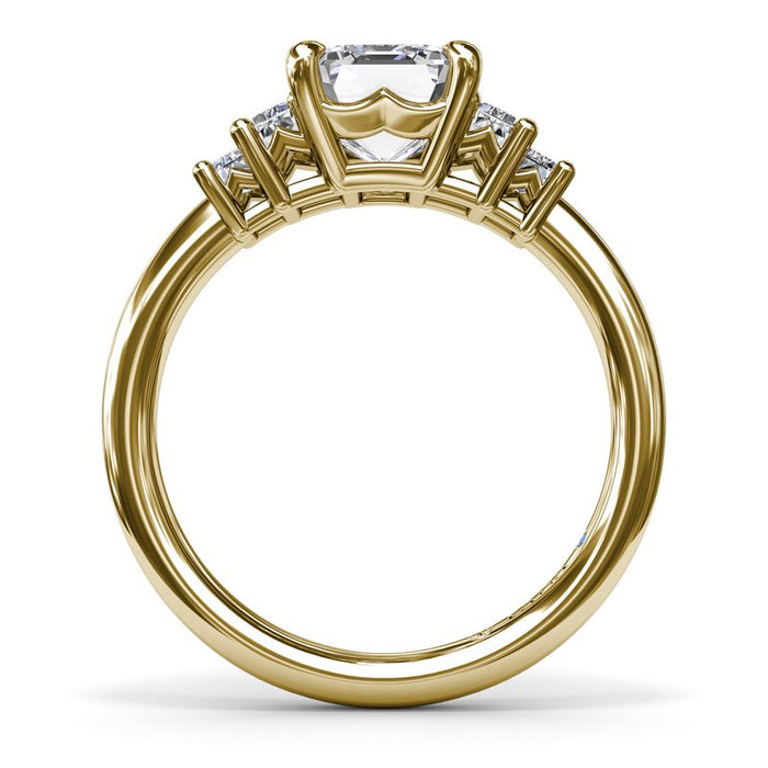 Five Stone Emerald-Cut Engagement Ring Setting