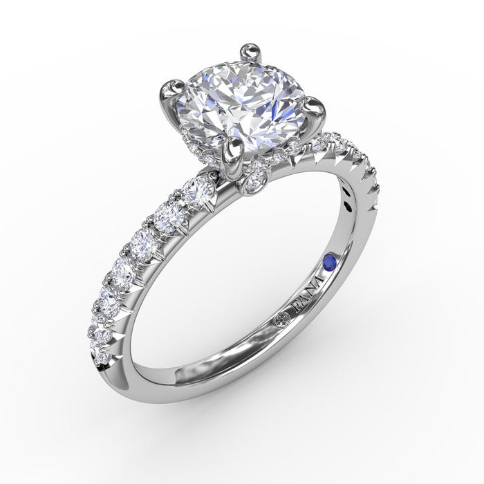 Diamond Shank with Hidden Halo Engagement Ring Setting
