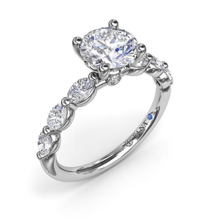 Oval Diamond Shank Engagement Ring Setting